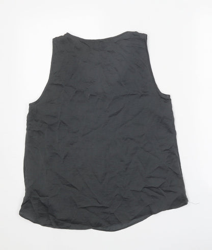 Atmosphere Womens Grey Polyester Basic Tank Size 10 V-Neck
