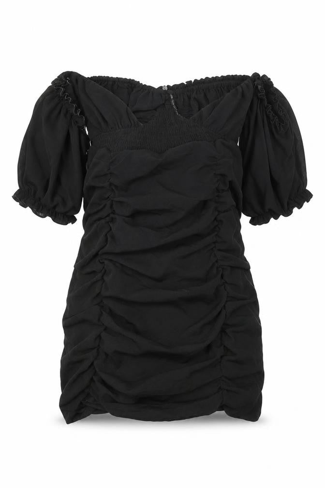 In the Style Womens Black Polyester Mini Size 6 Off the Shoulder Zip - Bardot