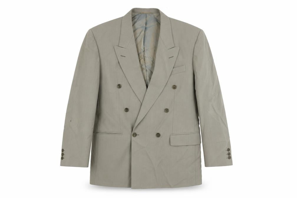 Preworn Mens Grey Polyester Jacket Blazer Size 46 Regular