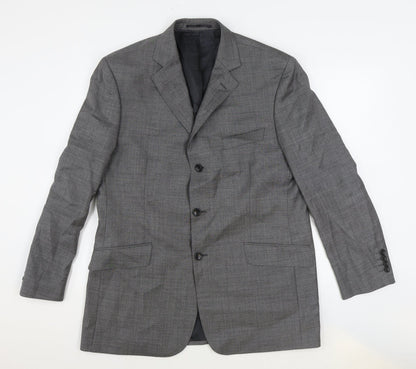 Savile Row Mens Grey Wool Jacket Suit Jacket Size 44 Regular