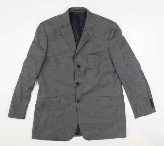 Savile Row Mens Grey Wool Jacket Suit Jacket Size 44 Regular