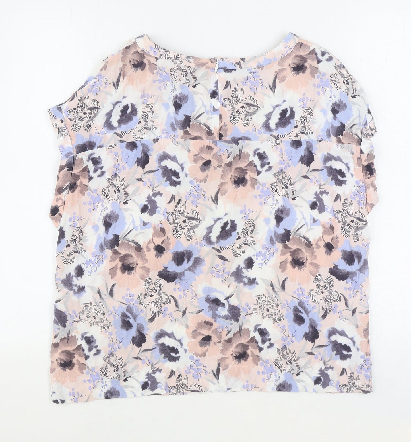 NEXT Womens Multicoloured Floral Viscose Basic Blouse Size 14 Boat Neck