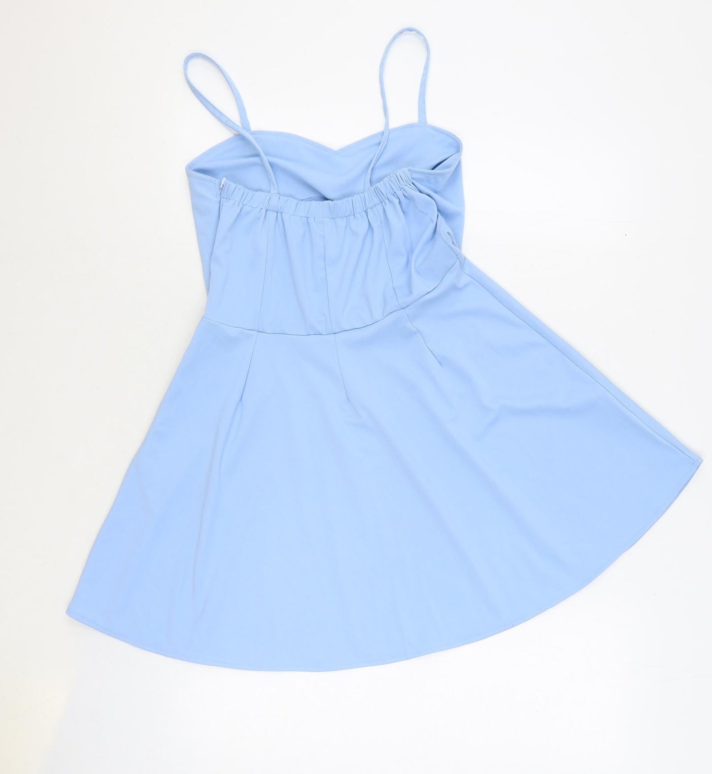 Preworn Womens Blue Polyester Skater Dress Size L Sweetheart Zip