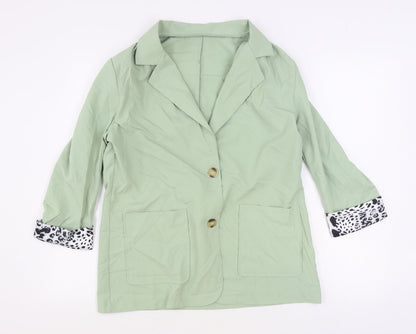 SHEIN Womens Green Jacket Blazer Size M Button
