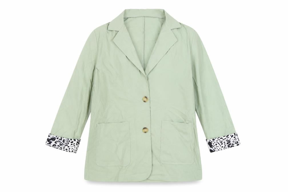 SheIn Womens Green Jacket Blazer Size M Button