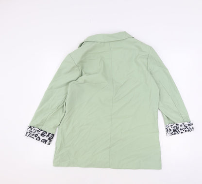 SHEIN Womens Green Jacket Blazer Size M Button
