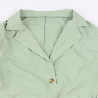 SHEIN Womens Green Jacket Blazer Size M Button
