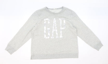 Gap Womens Grey Polyester Pullover Sweatshirt Size M Pullover