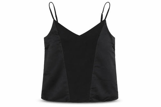 Topshop Womens Black Polyester Camisole Tank Size 10 V-Neck - Cropped