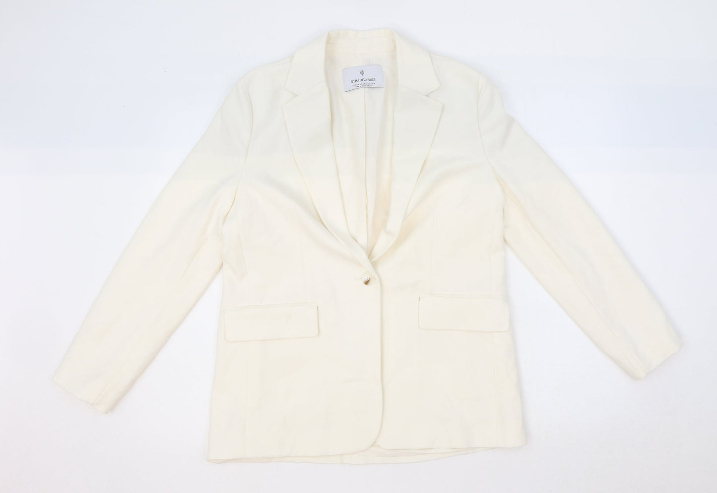 Stradivarius Womens Ivory Polyester Jacket Blazer Size XS