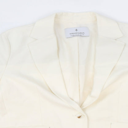 Stradivarius Womens Ivory Polyester Jacket Blazer Size XS