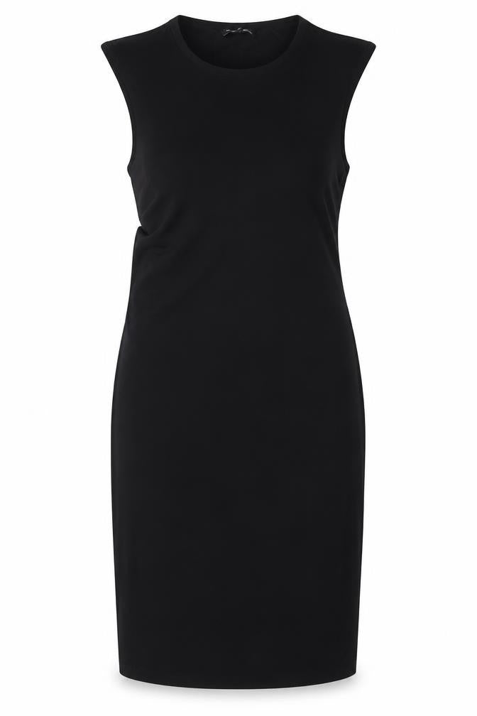 Debenhams Womens Black Polyester Pencil Dress Size 12 Round Neck Pullover