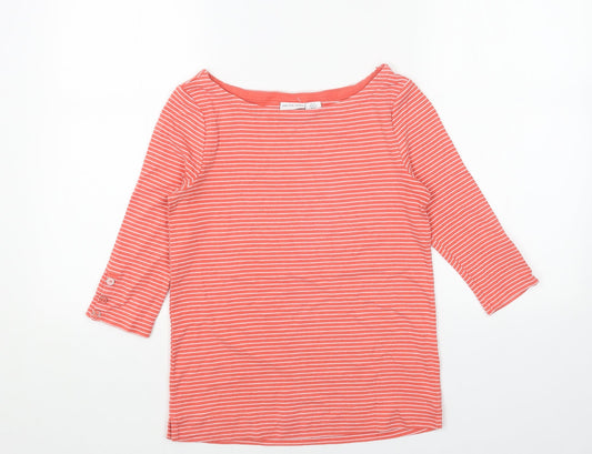Tabitha Womens Red Striped Viscose Basic Blouse Size XS Boat Neck