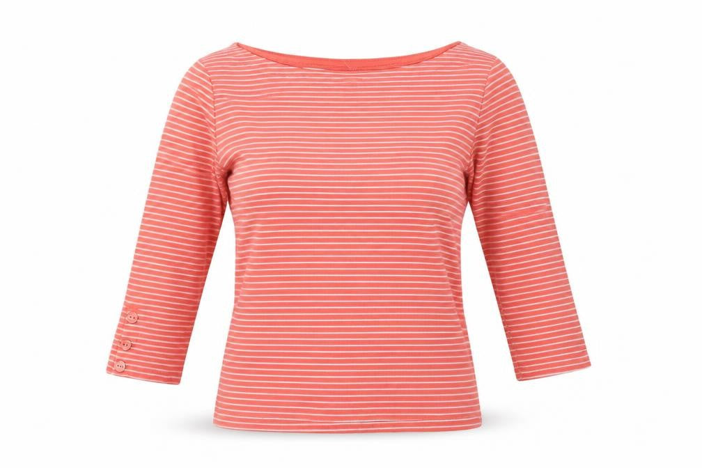 Tabitha Womens Red Striped Viscose Basic Blouse Size XS Boat Neck