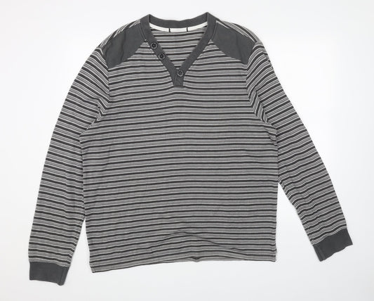George Womens Grey Striped Cotton Pullover Sweatshirt Size XL Pullover