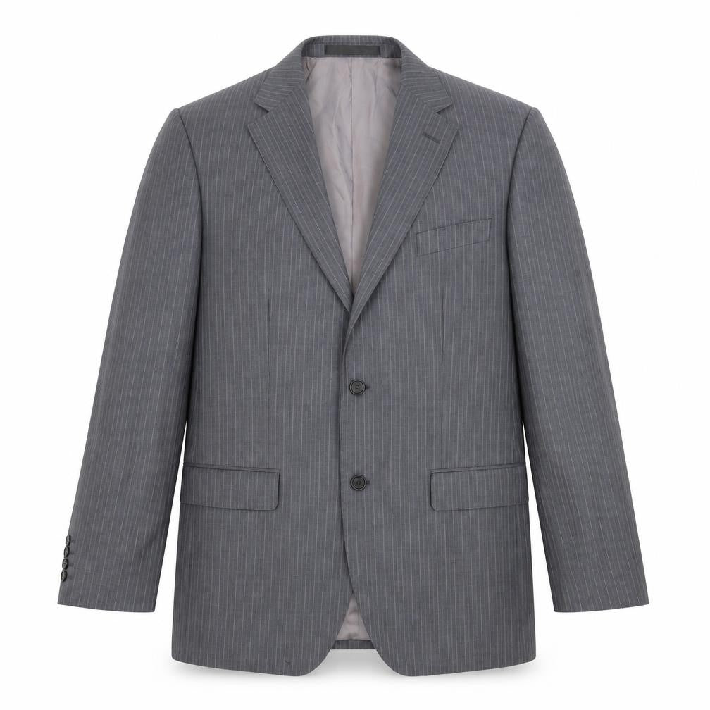 Marks & Spencer Mens Grey Striped Wool Jacket Suit Jacket Size 42 Regular