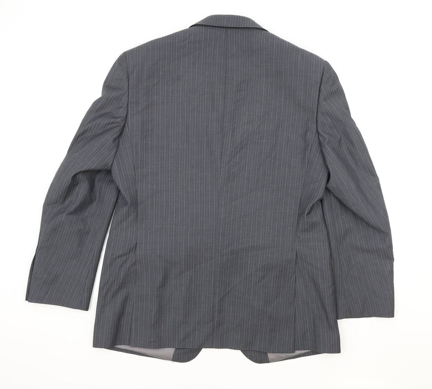 Marks and Spencer Mens Grey Striped Wool Jacket Suit Jacket Size 42 Regular