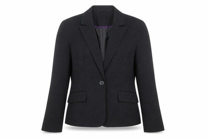 Papaya Womens Black Striped Polyester Jacket Blazer Size 14