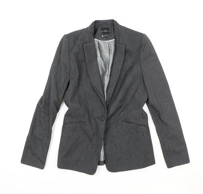 Next Womens Grey Polyester Jacket Blazer Size 10