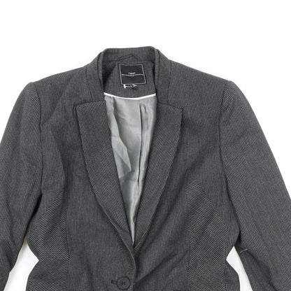 Next Womens Grey Polyester Jacket Blazer Size 10