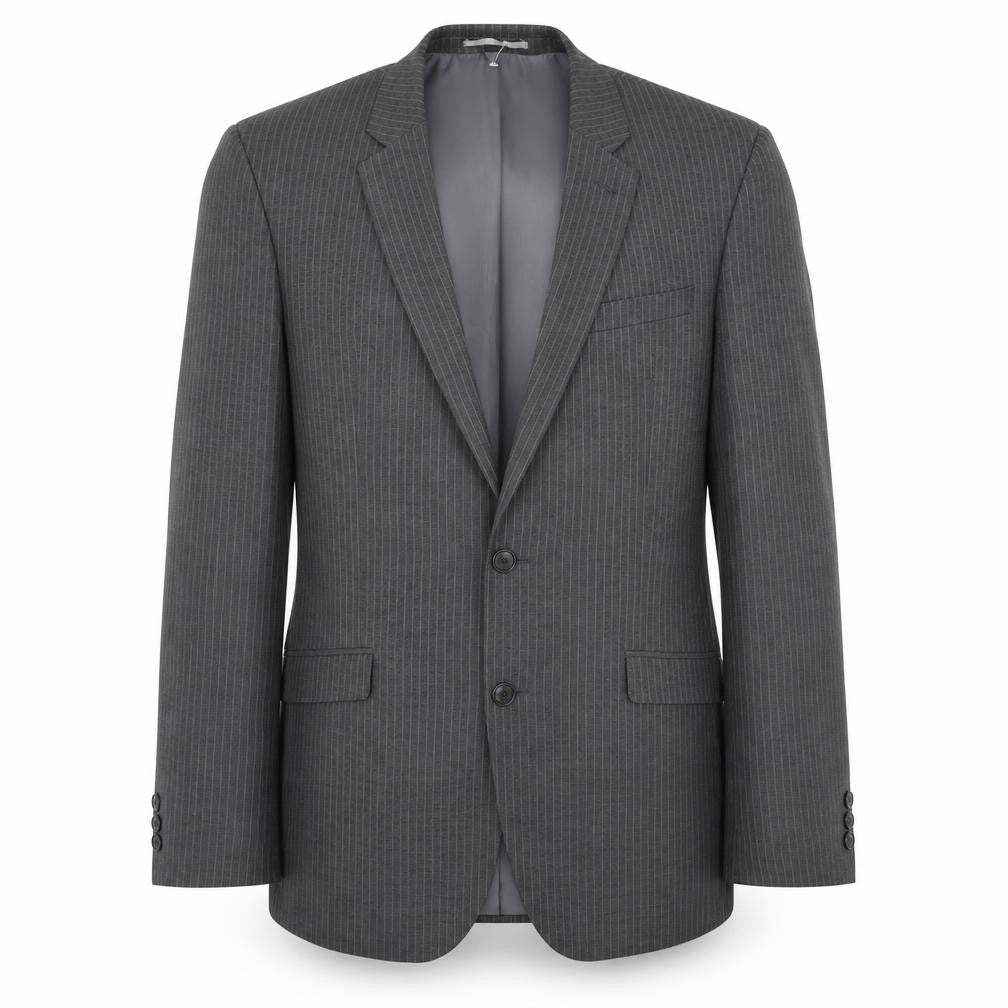 NEXT Mens Grey Striped Polyester Jacket Blazer Size 40 Regular