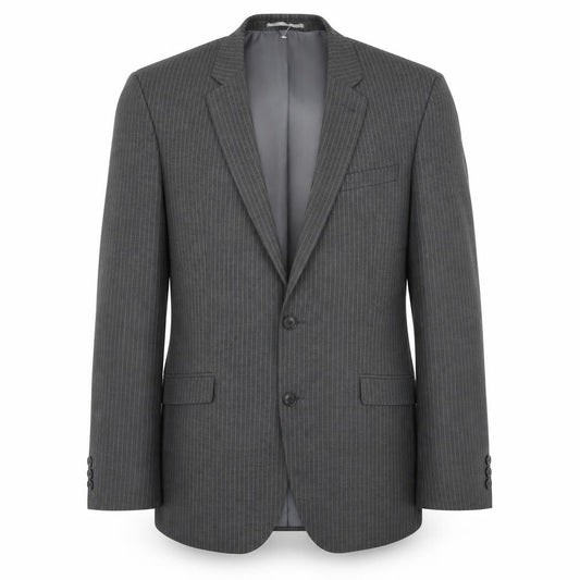 Next Mens Grey Striped Polyester Jacket Blazer Size 40 Regular