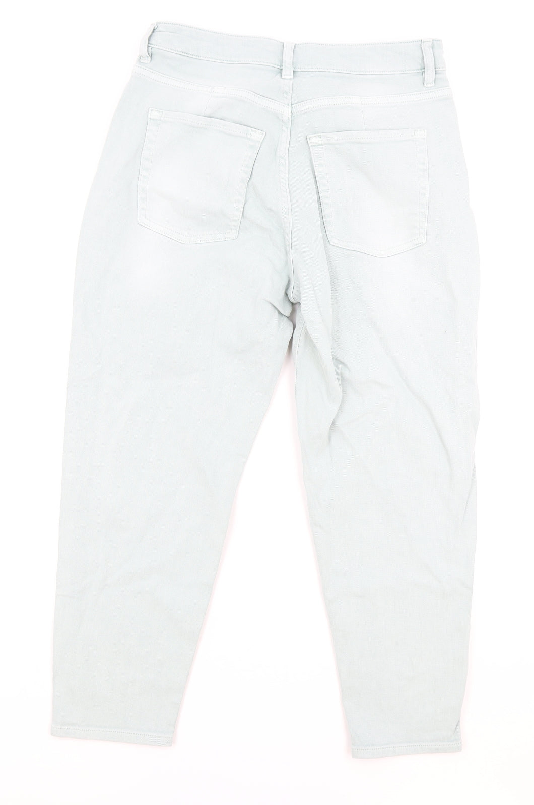 Preworn Womens Green Cotton Tapered Jeans Size 12 Regular Zip