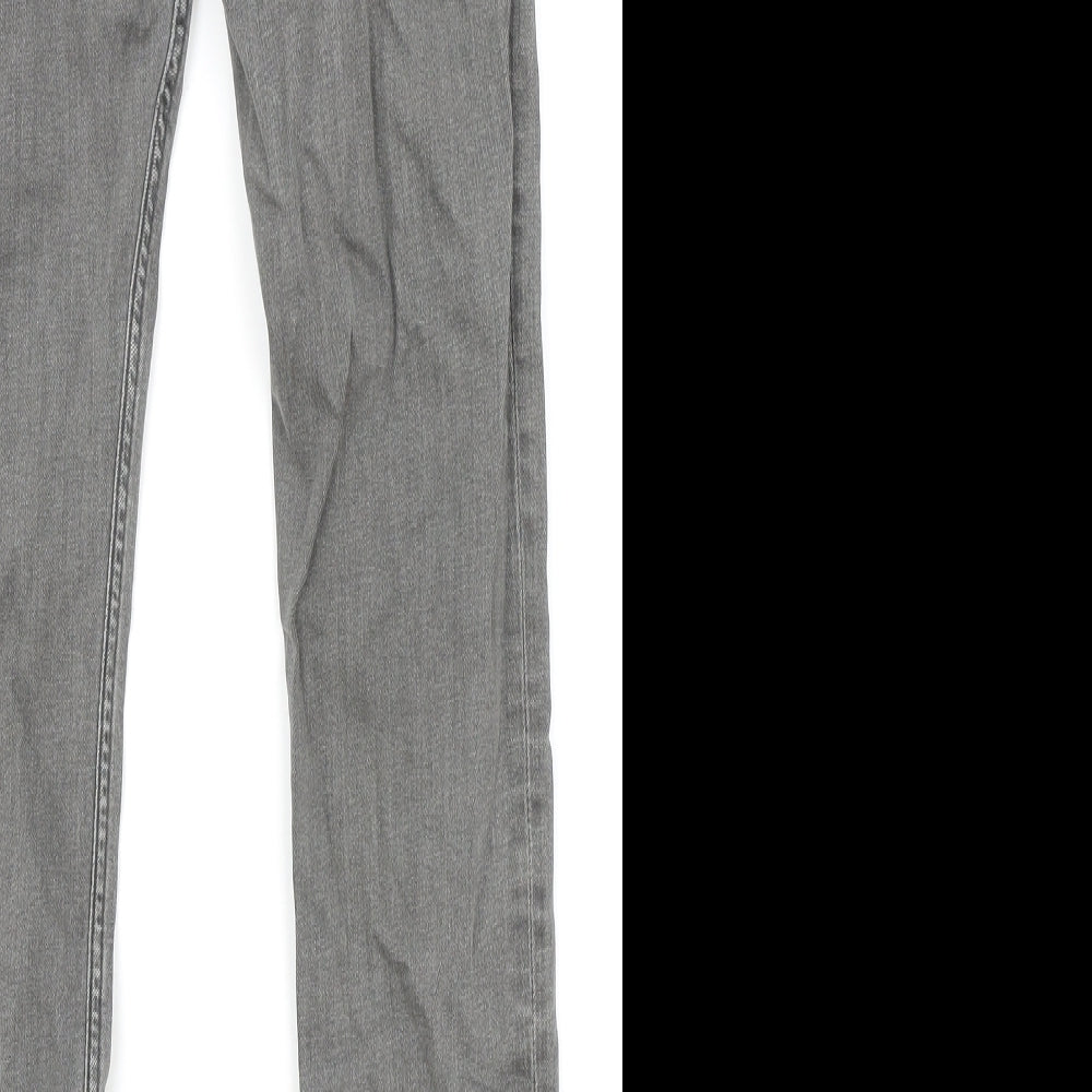 Marks and Spencer Womens Grey Cotton Skinny Jeans Size 8 Regular Zip