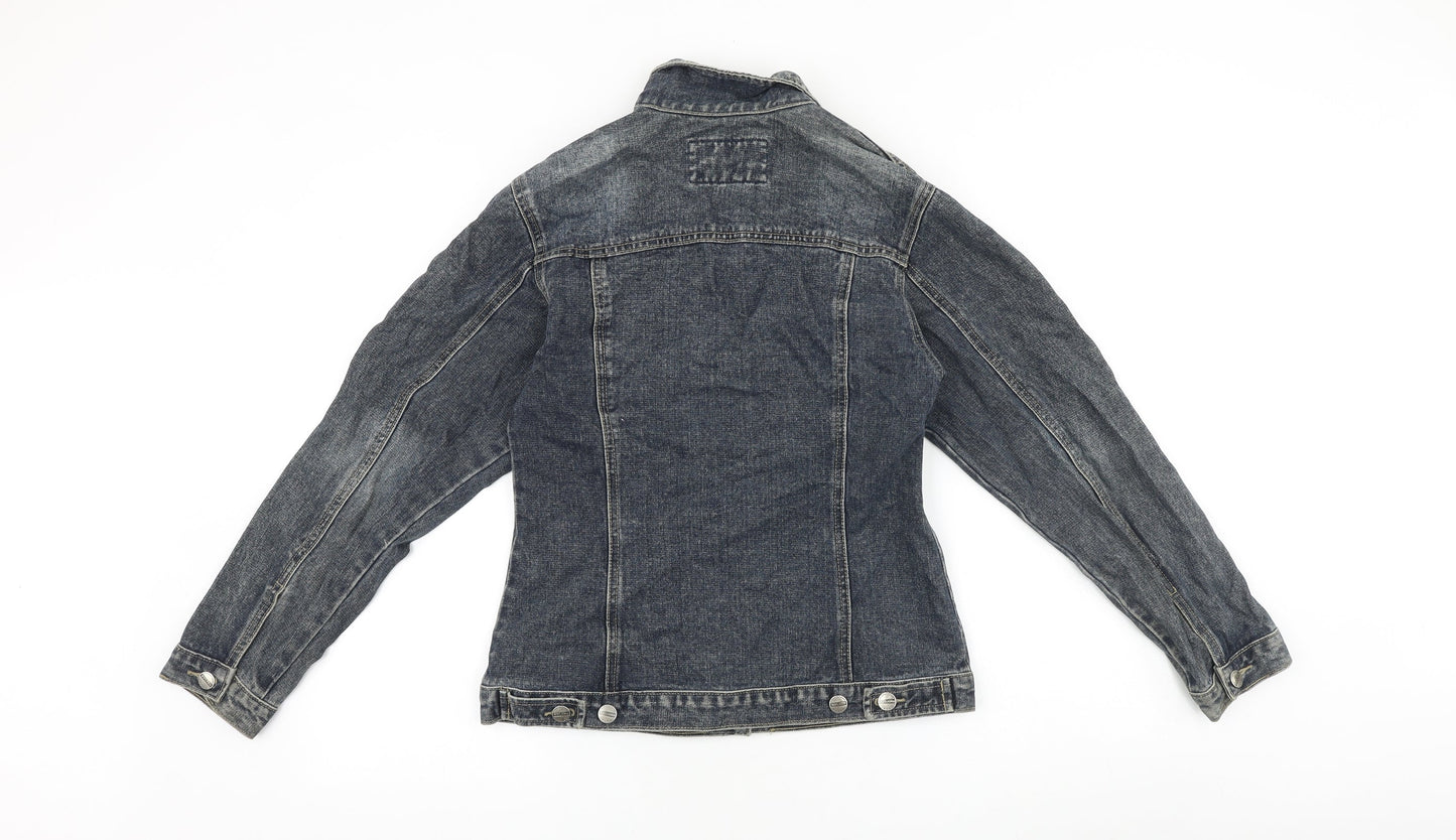 Helen Womens Blue Jacket Size 4 Button