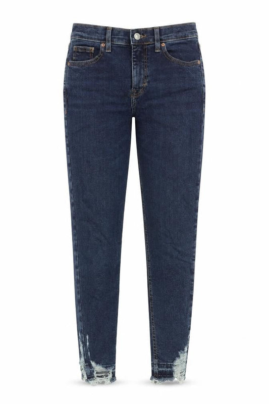 Topshop Womens Blue Cotton Skinny Jeans Size 26 in Slim Zip