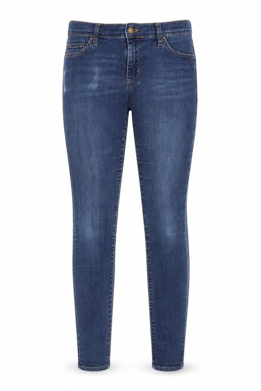 Topshop Womens Blue Cotton Skinny Jeans Size 30 in Slim Zip