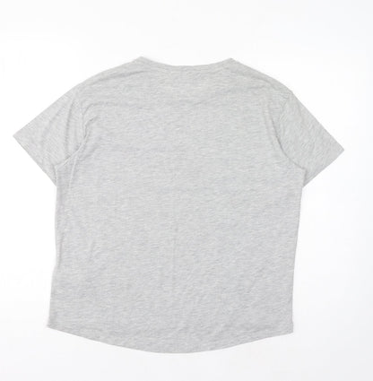 Debenhams Womens Grey Polyester Basic T-Shirt Size 12 Round Neck