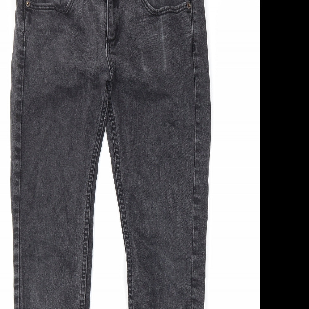 Topman Mens Black Cotton Skinny Jeans Size 28 in L30 in Regular Zip