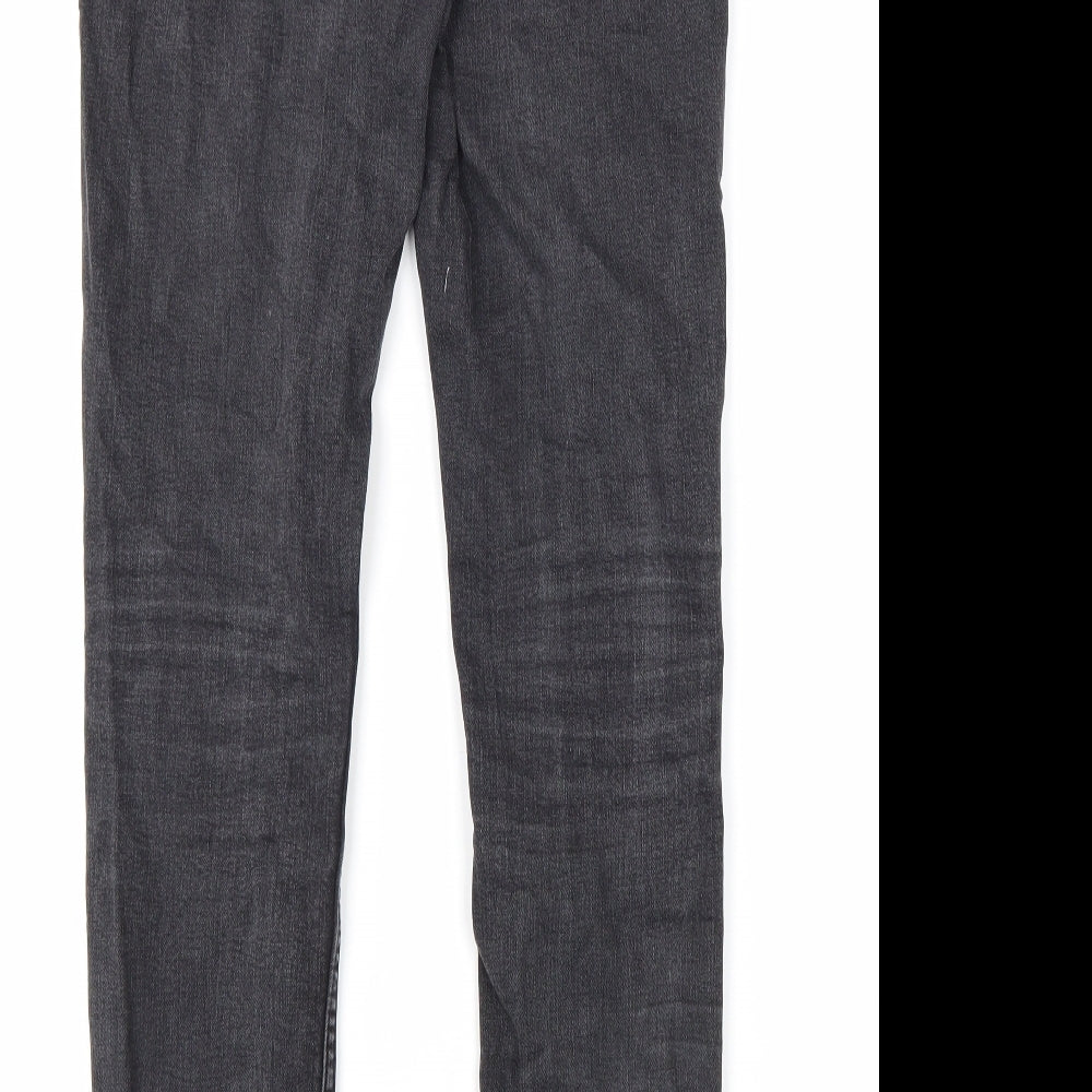 Topman Mens Black Cotton Skinny Jeans Size 28 in L30 in Regular Zip