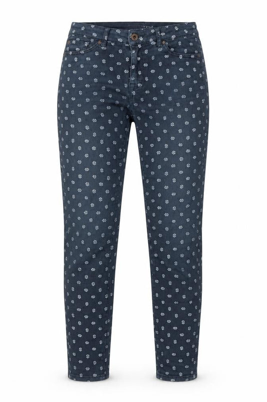 Jack Wills Womens Blue Floral Cotton Skinny Jeans Size 30 in L30 in Regular Zip