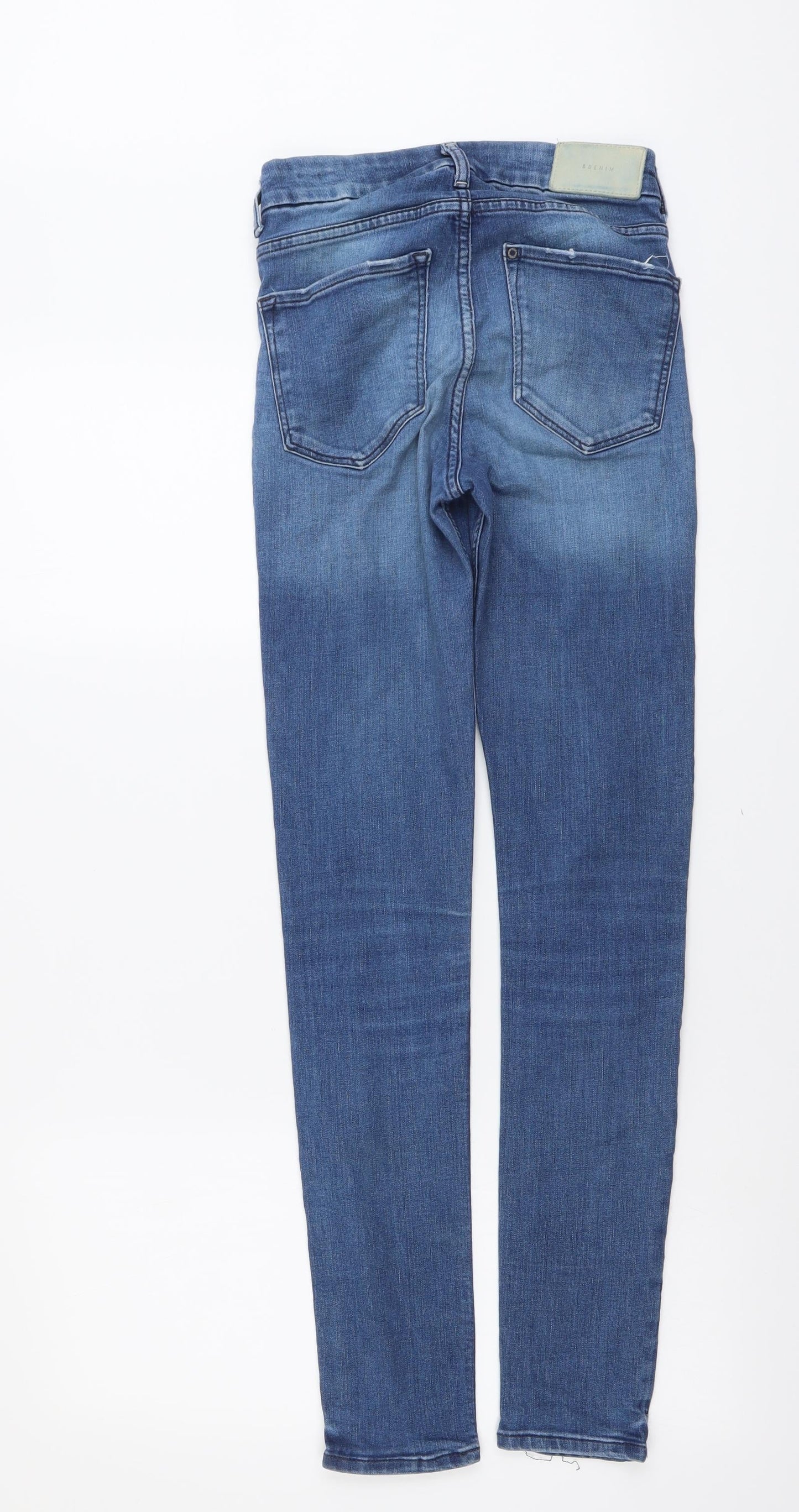 H&M Womens Blue Cotton Skinny Jeans Size 26 in L30 in Regular Button