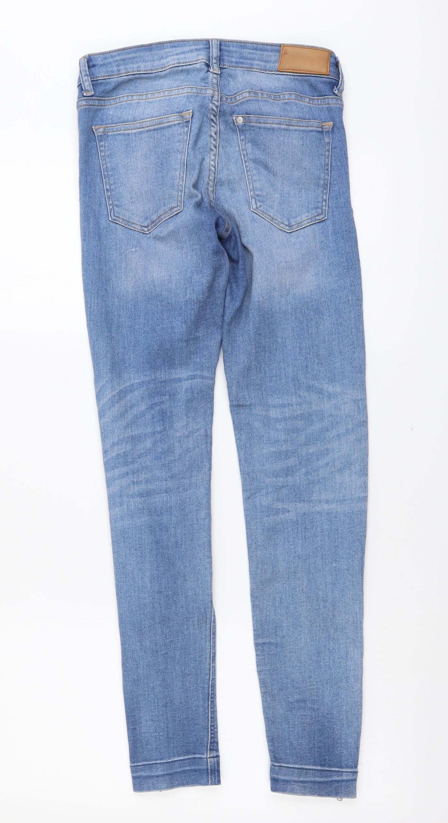 H&M Womens Blue Cotton Skinny Jeans Size 26 in L27 in Regular Button