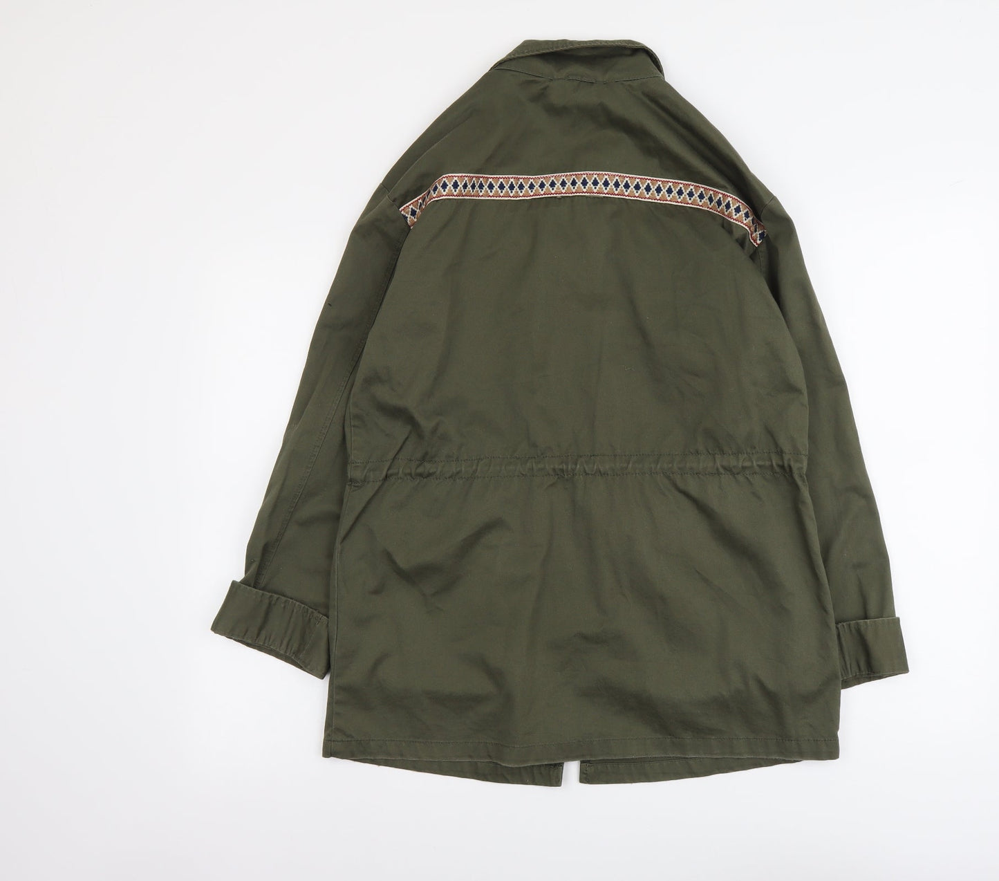 H&M Womens Green Geometric Jacket Size S Zip