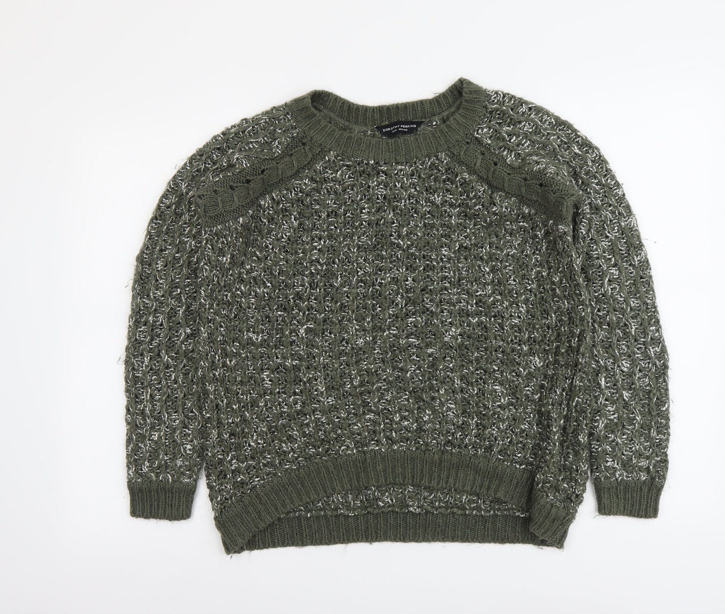 Dorothy Perkins Womens Green Boat Neck Acrylic Pullover Jumper Size 12