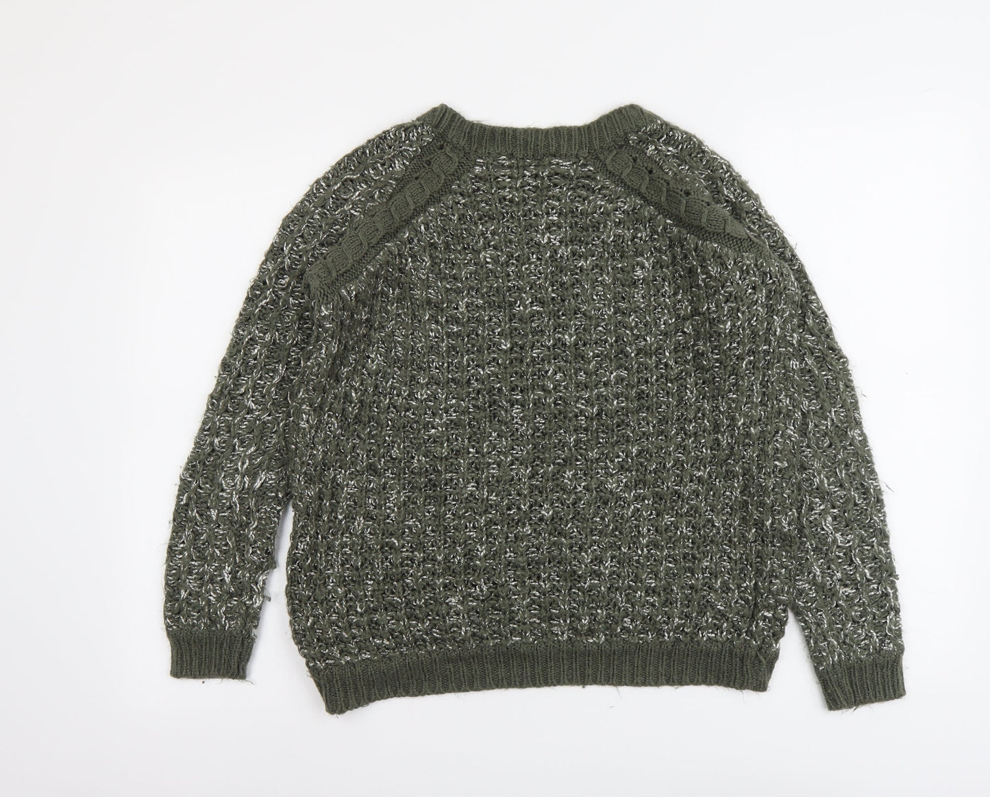 Dorothy Perkins Womens Green Boat Neck Acrylic Pullover Jumper Size 12