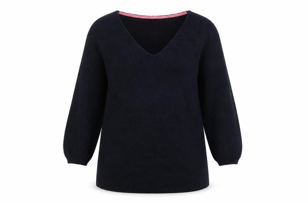 NEXT Womens Blue V-Neck Cotton Pullover Jumper Size 8