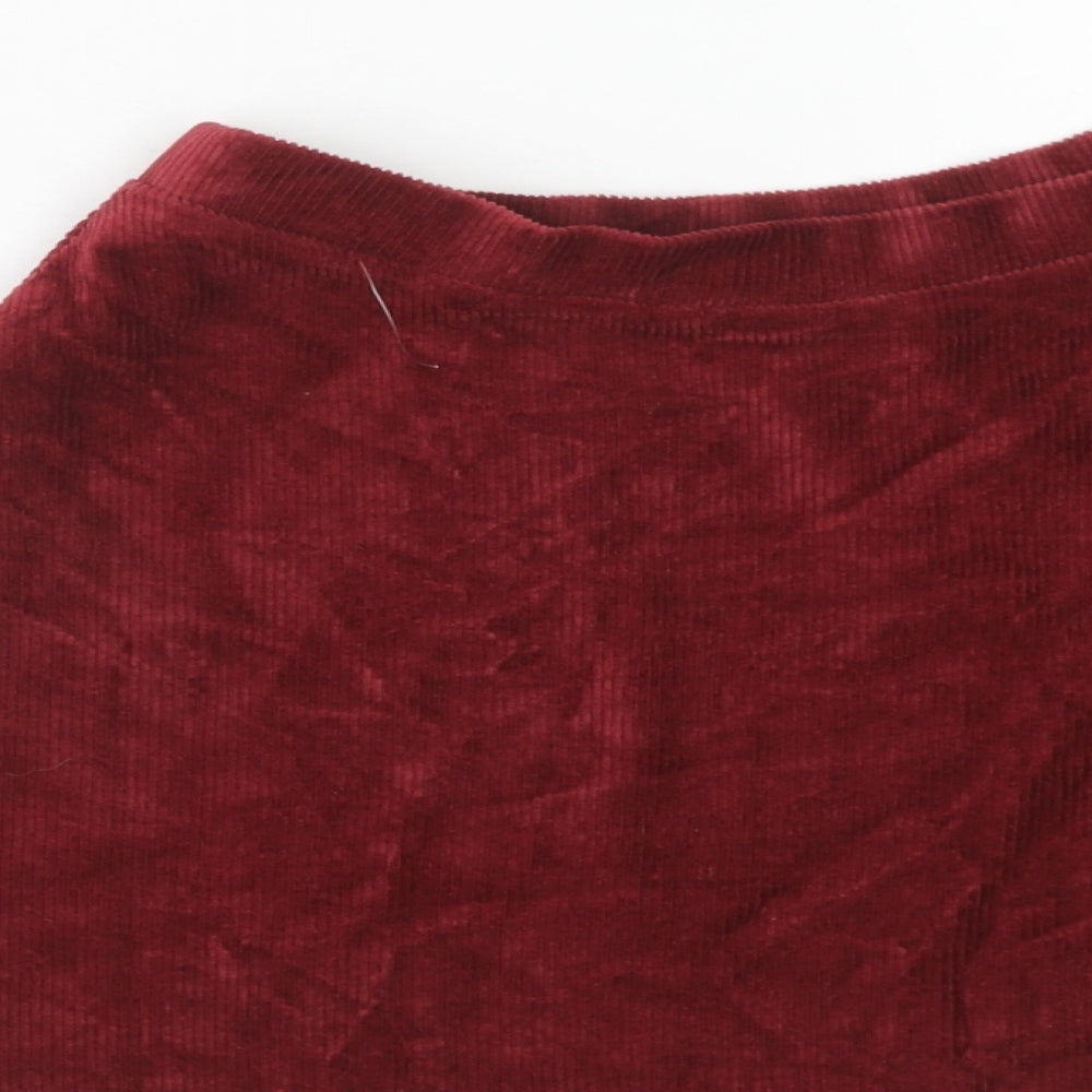 FOREVER 21 Womens Red Cotton Swing Skirt Size S