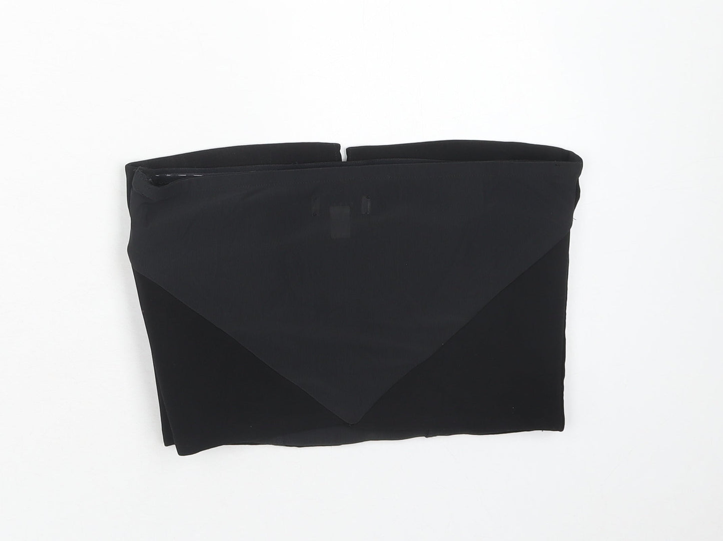 Topshop Womens Black Polyester Cropped Blouse Size 10 Off the Shoulder