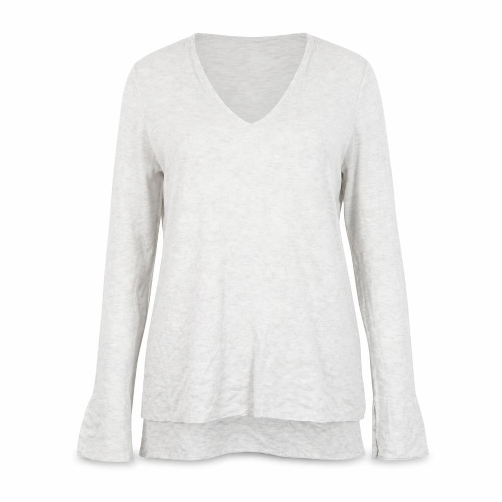 Zara Womens Grey V-Neck Viscose Pullover Jumper Size L