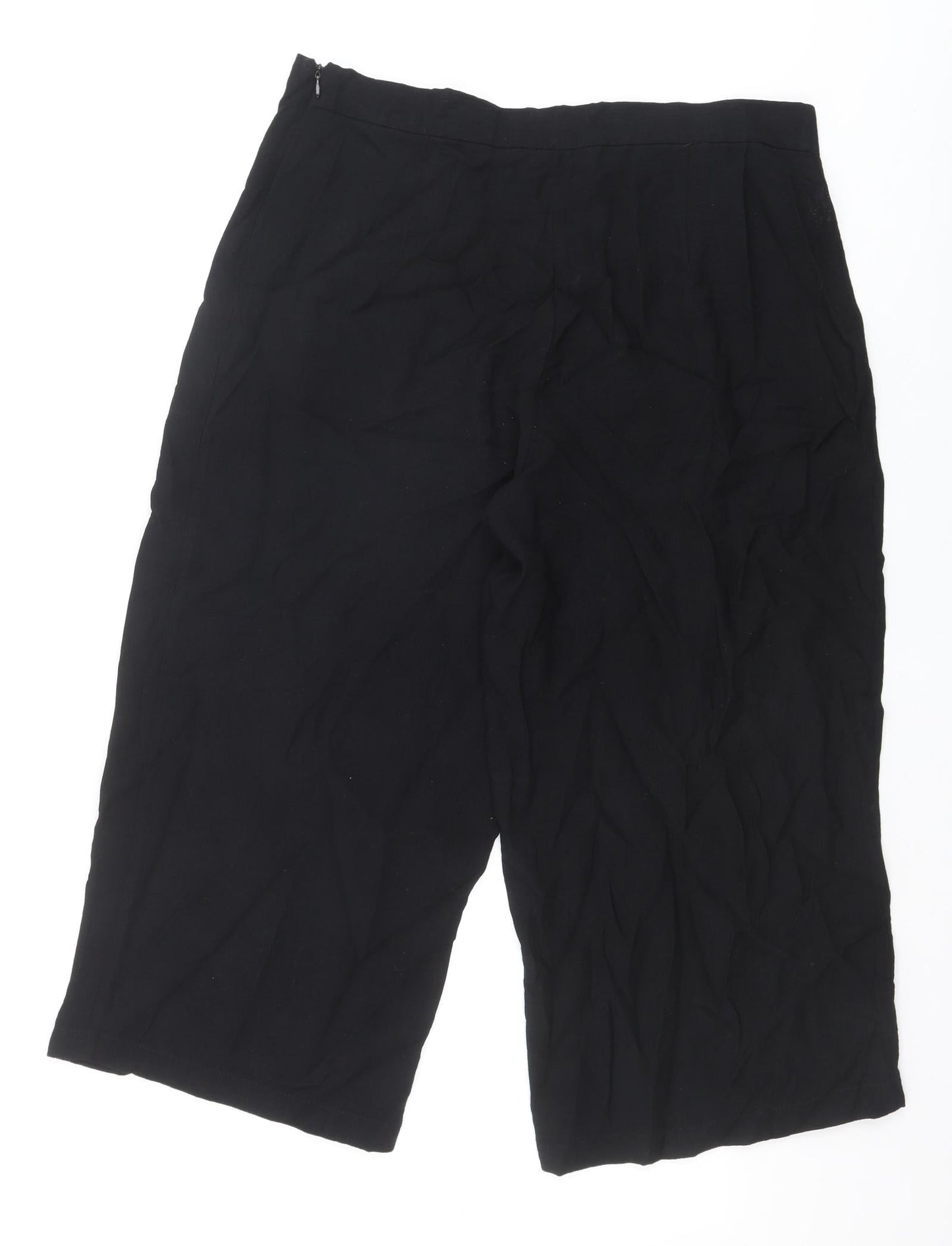 Et Vous Womens Black Viscose Trousers Size 14 Regular Zip