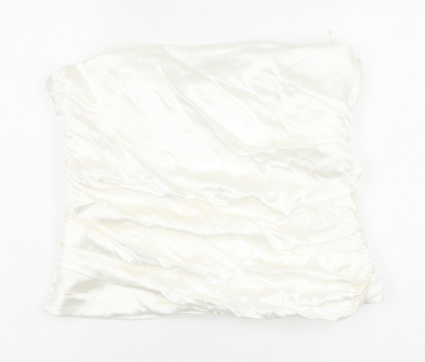 Zara Womens White Polyester Cropped Blouse Size 2XL Off the Shoulder