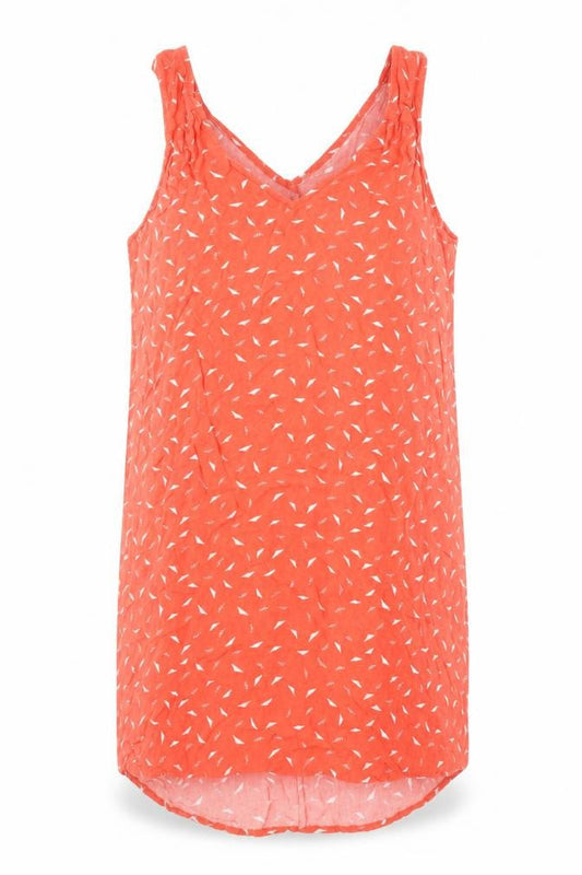 Gap Womens Orange Geometric Viscose Tank Dress Size M V-Neck Pullover