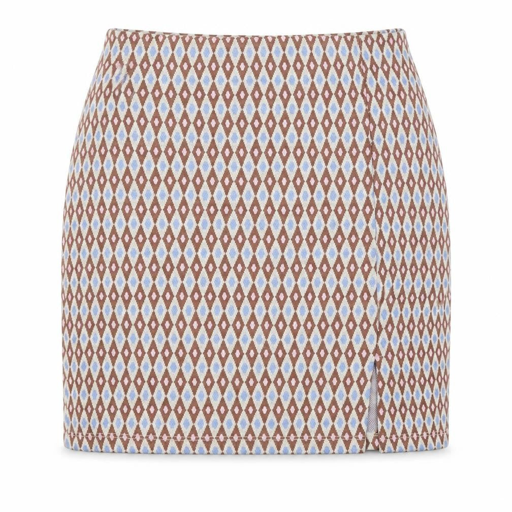 Primark Womens Brown Geometric Polyester Straight & Pencil Skirt Size 6