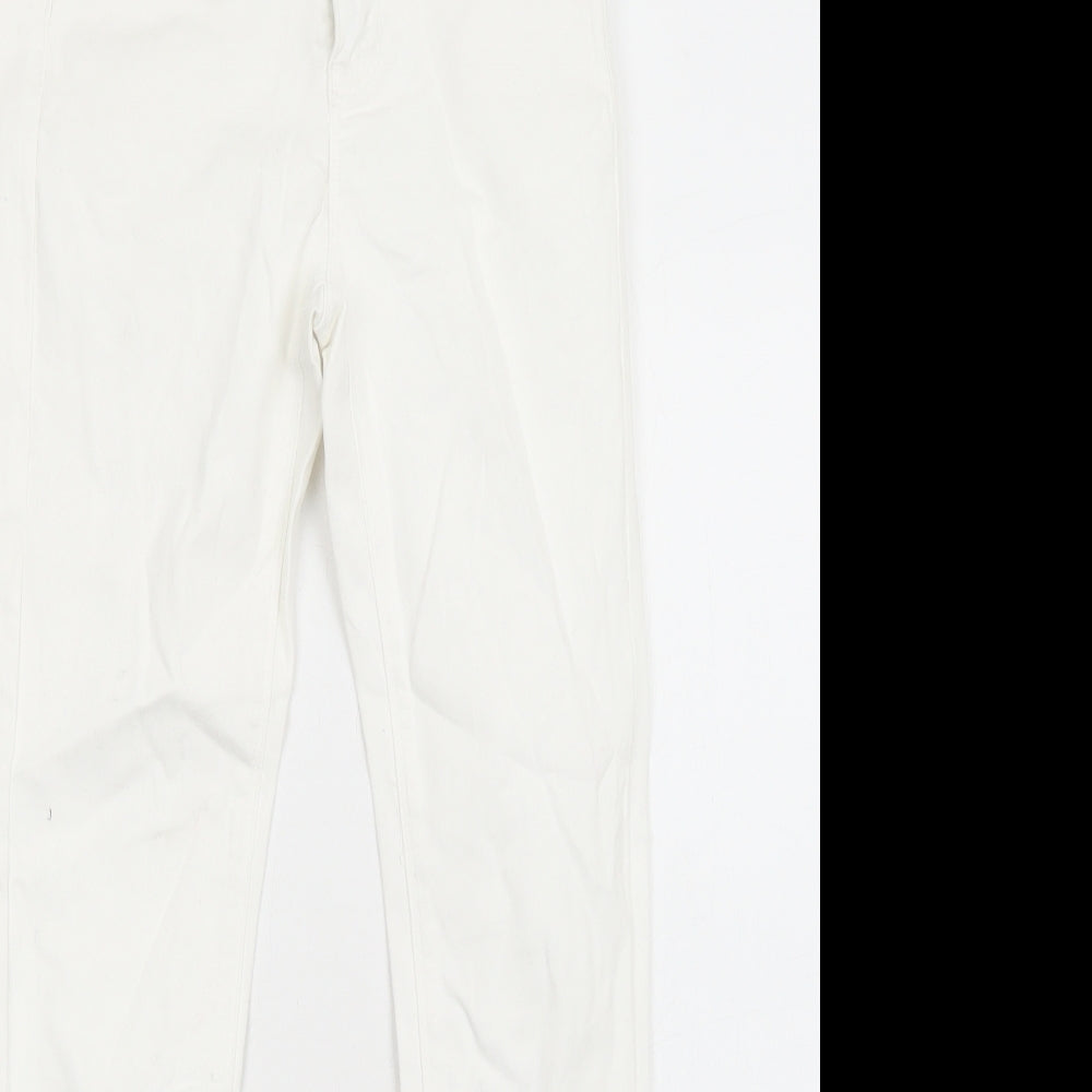 Preworn Womens White Cotton Skinny Jeans Size 8 Regular Zip