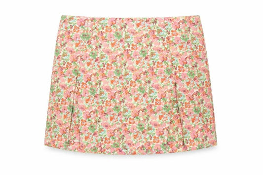 Topshop Womens Multicoloured Floral Polyester Mini Skirt Size 6 Zip